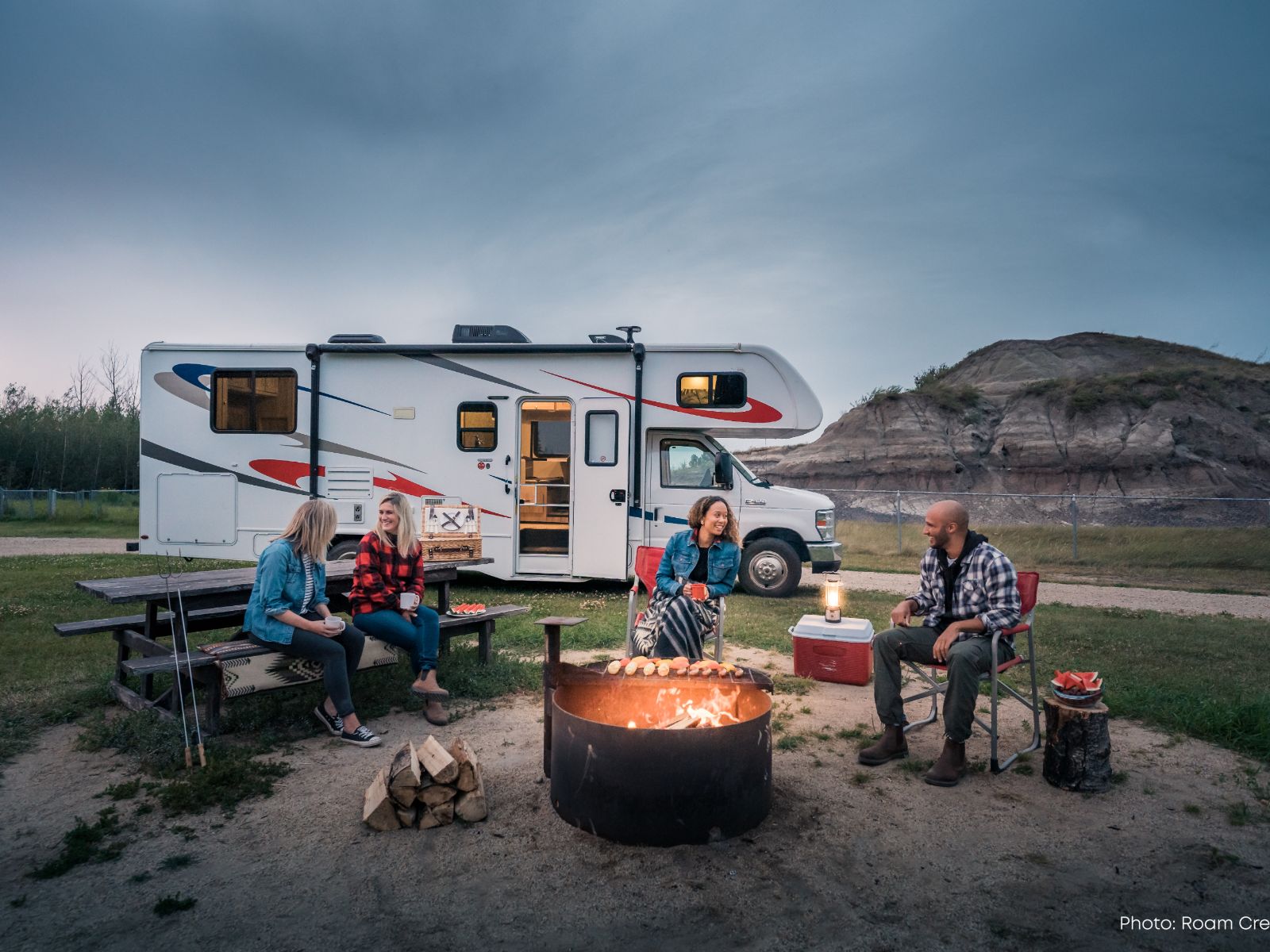 Maxi Motorhome MHA Exterior Lifestyle Conversation Around The Campfire