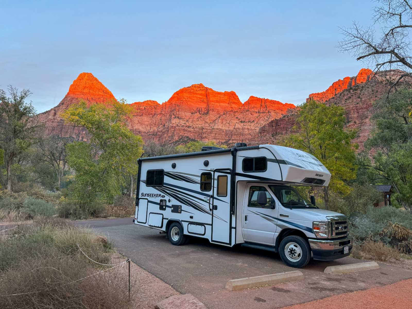 Roadbear Class C 26-28 RoadBearRV_Lifestyle_@CamperDreamin_Alpenglow in Zion National Park